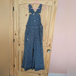 Aaron & Amber Three Birds Nest Boho Cheetah Print Wide Leg Overalls Medium